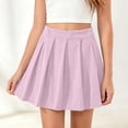 thumbnail image 5 of Back to School Children's Solid Elastic Waist Cultivation Leisure Sports College Style Pleated Skirt Kids 12-13Years, 5 of 7