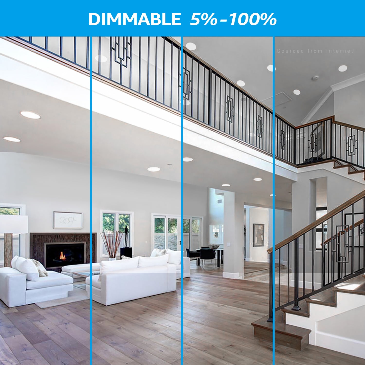 24 Pack 18W 8 Inch Ultra-Thin Recessed Ceiling Light with J-Box, 4000K Cool White, 120W Eqv. Dimmable IC-rated Downlight