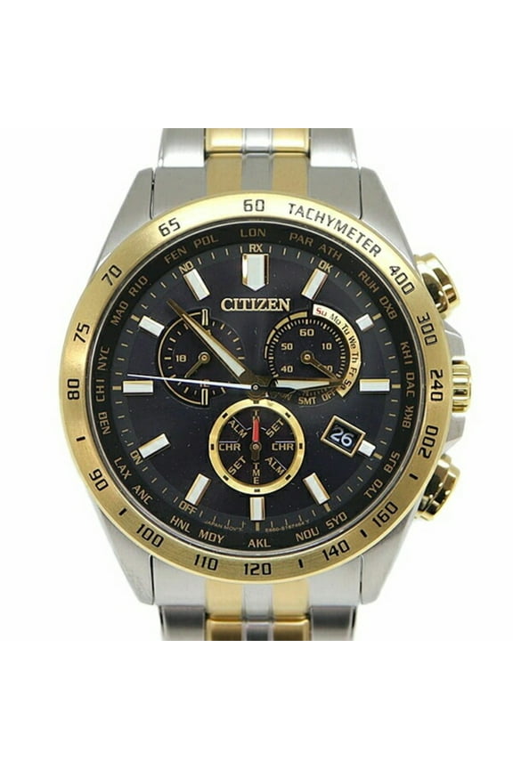 Pre-Owned CITIZEN Men's Watch Radio Control Eco-Drive Solar CB5875-97E Black Dial (Good)