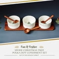 thumbnail image 2 of Spode Christmas Tree Condiment Set - 7 Piece Holiday Serveware Set - Ceramic Dip Bowls, Spoons, Serving Tray Included - Appetizers, Sauces, and Snacks - Polka Dot, Festive Entertaining, 2 of 7
