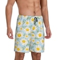thumbnail image 2 of Balery Daisies Flowers Pantalones cortos de pijama de punto de algodón para hombre con cinturilla y bolsillos-3X-Large, 2 of 6