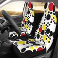 thumbnail image 4 of ZNDUO Geometric Circle Point Pattern Car Seat Covers, Breathable Polyester Universal Seat Covers for Cars, 2PCS Car Seat Covers Front Seats Only, 4 of 8