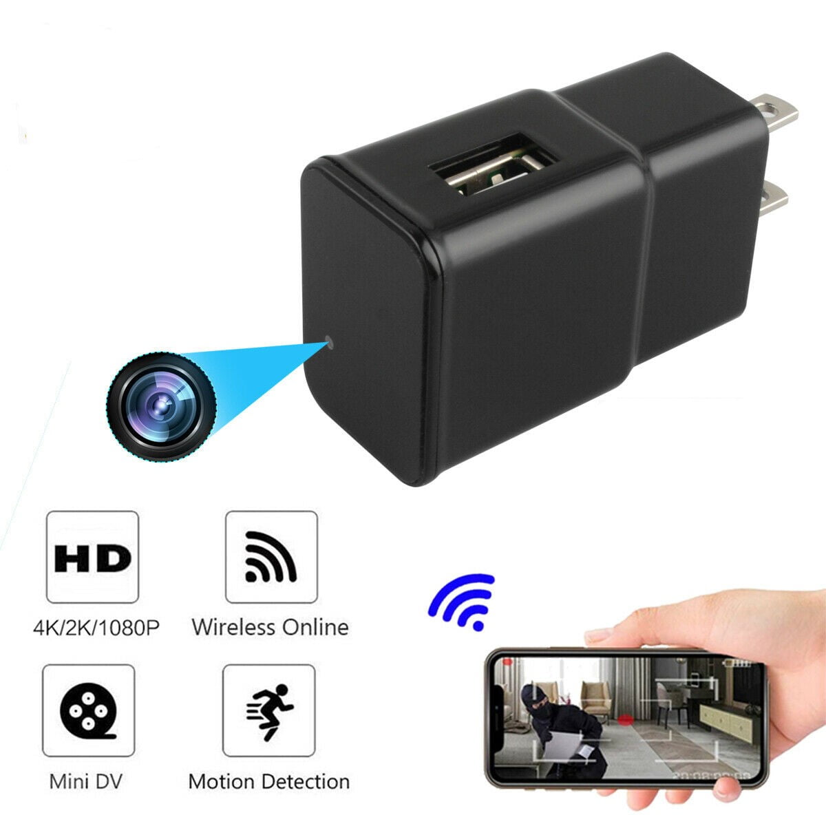 Spy Camera Charger,USB Charger Camera,Hidden Nanny Cam