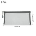 thumbnail image 2 of Uxcell B6 File Pouch Storage Pockets Mesh Zipper Bags, Gray 6 Pack, 2 of 5