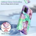 thumbnail image 6 of CASEFIV for Samsung S20 Plus/S20+ Case,Marble Heavy Duty Shockproof Full Body Protective Phone Covers for Women Girls,Purple Green, 6 of 8