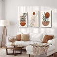 thumbnail image 2 of Minimalist Wall Decor, Mid-Century Modern Wall Prints Canvas Paintings Abstract Geometric Line Plant Sun Moon Beige Bohemian Artwork, Boho Wall Decor for Living Room Bedroom Bathroom Office (12x16x3), 2 of 6
