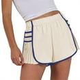 thumbnail image 4 of Women's Elastic Waist Workout Gym Shorts Running Pleated Athletic Quick Dry Tennis Shorts, 4 of 5