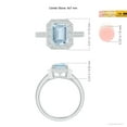 thumbnail image 4 of ANGARA Natural Emerald-Cut 2 ct Aquamarine Engagement Ring with Diamond Halo in 14K White Gold for Women (Size-9x7mm) | March Birthstone, Anniversary, Jewelry Gift for Women | Natural Aquamarine Ring, 4 of 9