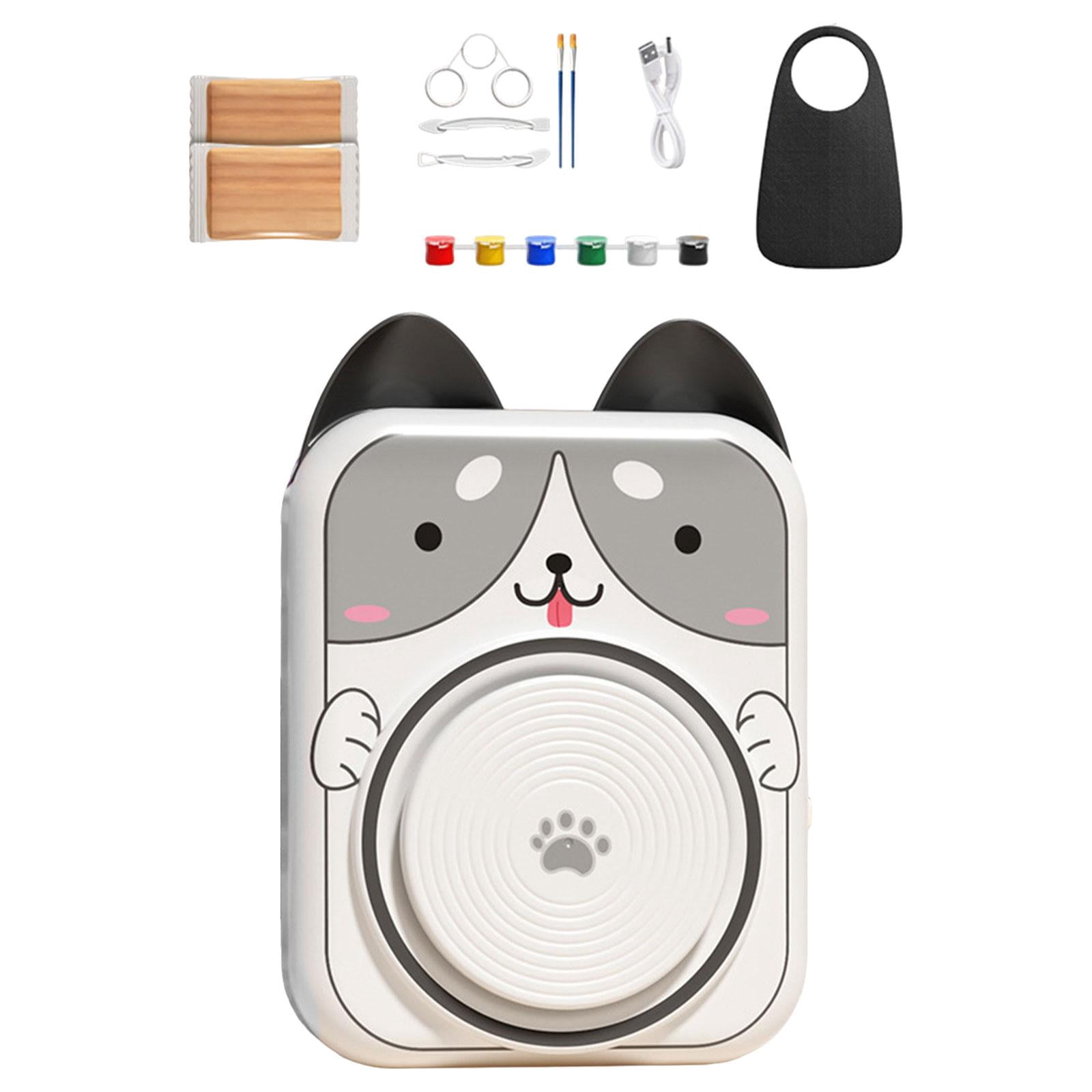 FVDPWYE Kids Pottery Wheel DIY Clay Crafts Toys Hands on Practice Air Drying Lightweight Dog Shaped