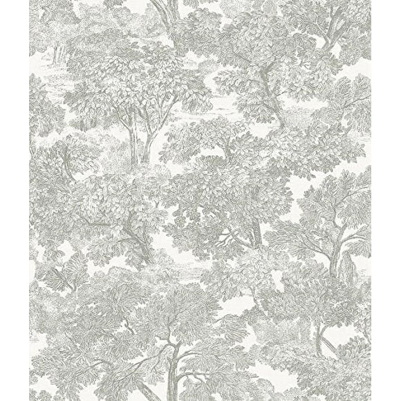 Chesapeake 3115-12541 Spinney Toile Wallpaper, Grey
