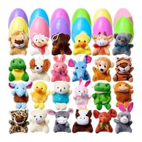 BESTSKY Prefilled Easter Eggs with Mini Plush Animal Stuffed Toy for Kids Easter Egg Filler and Party Classroom Supplies Gift Exchange