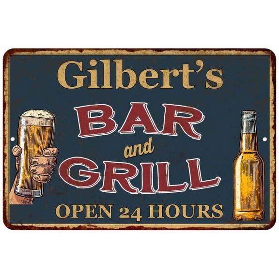 Gilbert's Green Bar and Grill Metal Sign 8x12 Decor 108120044809