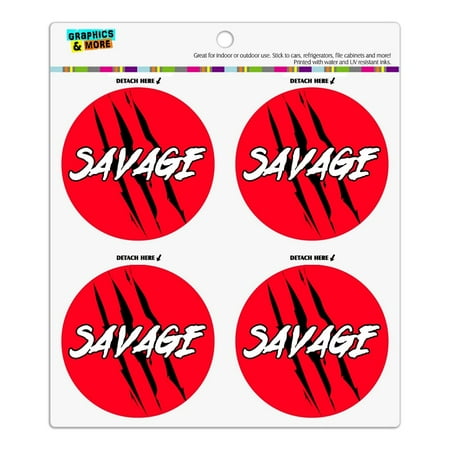 

Savage Claw Mark Red and Black Refrigerator Fridge Locker Vinyl Circle Magnet Set
