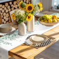 thumbnail image 4 of Sunflowers Rooster Round 13 Inch Placemats Set of 8, Farmhouse Vintage Beige Burlap Plaid HeatResistant Non Slip Place Mats for Dining Table, Wipeable Braided Kitchen Table Mats for Housewarming, 4 of 9
