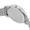 thumbnail image 3 of Montre à quartz pour homme, élégante, classique, en acier inoxydable, avec double date, bracelet argenté et cadran noir, 3 of 4