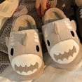 thumbnail image 2 of Taqqpue Women Men Slippes Cute Animal Shark Slippers Adult Thick Bottom Padded Home Non-slip Cozy Plush Warm Winter House Slippers, 2 of 7