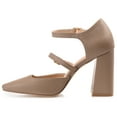 thumbnail image 3 of Journee Womens Isadorah Mary Jane Mid Block Heel Square Toe Pumps, Widths Available, 3 of 10