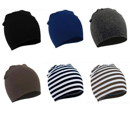 

SILVERCELL 6 Pack Baby Beanie Hats for Boys Girls Unisex，Toddler Kids Solid Color Soft Knit Warm Cap for All-Seasons 6M-2T