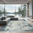 thumbnail image 2 of ODIKA 6'x9' Ultra-Soft Area Rug, Livingroom Abstract Motif Symmetrical Interlocking Border Neutral None Washable, Bare feet friendly, Silk-Touch for Guest Room, Bedroom, 2 of 7