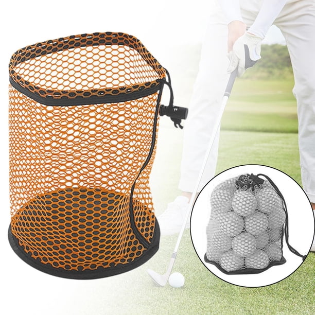 Bolsa para pelotas de golf, bolsa pequeña multiusos con soporte para pelotas de golf, para juguetes, tenis y deportes Naranja