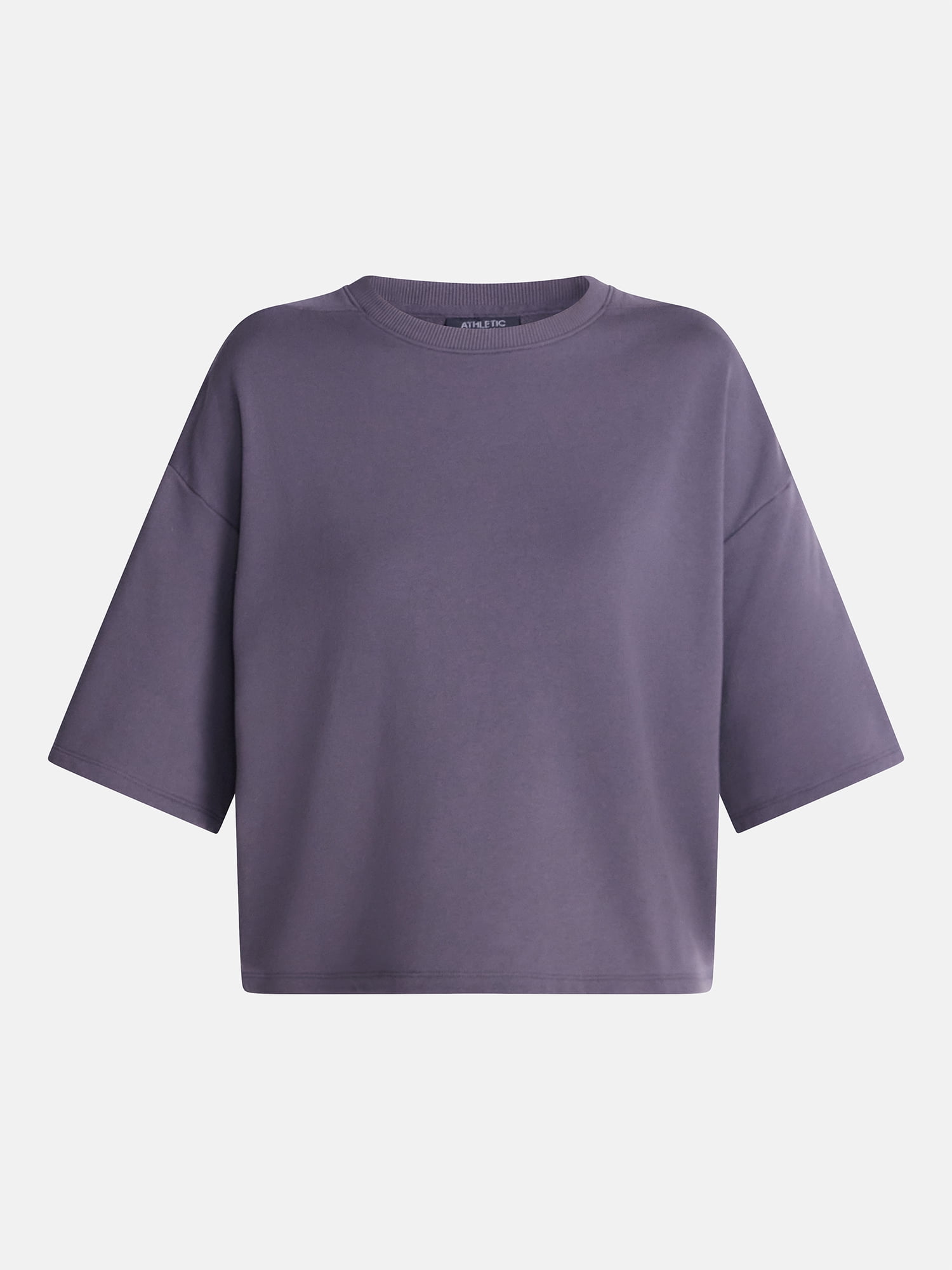Athletic Works Women's and Women's Plus French Terry Cropped Boxy Tee, Sizes XS-4X