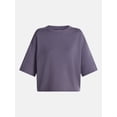 thumbnail image 6 of Athletic Works Women's and Women's Plus French Terry Cropped Boxy Tee, Sizes XS-4X, 6 of 6