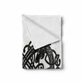 thumbnail image 2 of Celtic Dragon Soft Flannel Fleece Throw Blanket, Monochrome 2 Headed Creature Shape as Infinite, Cozy Plush for Indoor and Outdoor Use, 70" x 90", Charcoal Grey and White, by Ambesonne, 2 of 6