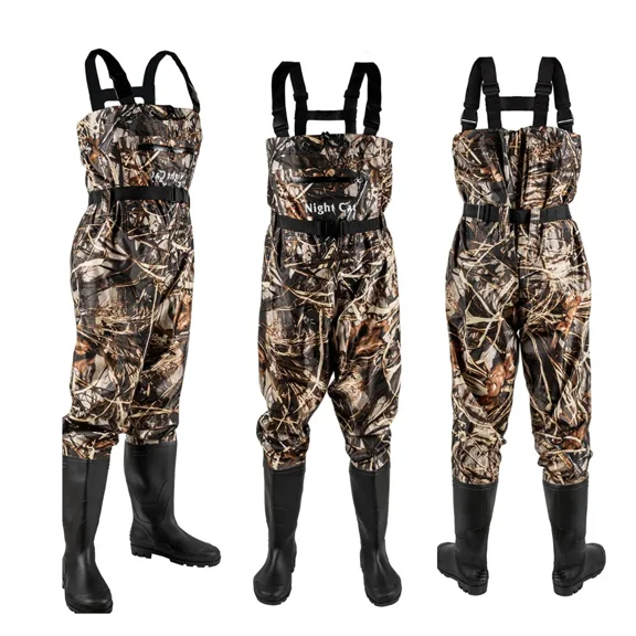 NightCat Fishing Wader PVC for Men with Boots Waterproof Overall Chest Waders Hunting Camo