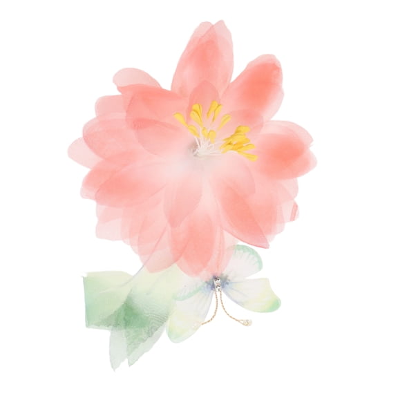 Unique Bargains 1 Pc Hair Clip Flowers Pattern Decorative Hairpin 4.92"x3.54" Orange-pink