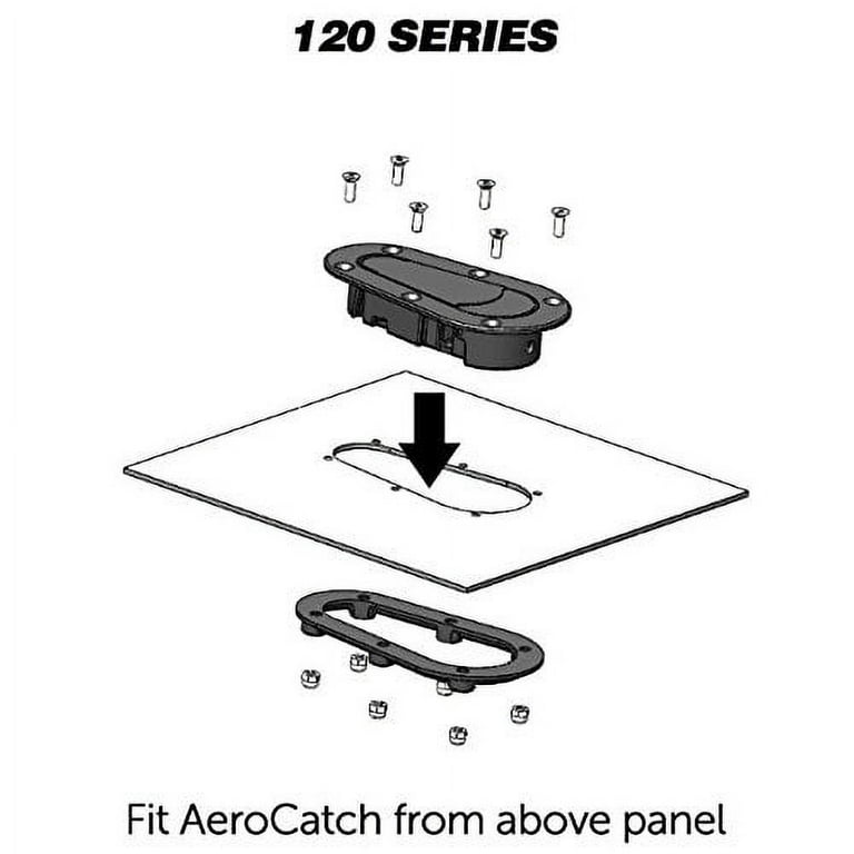 AeroCatch Plus Flush Hood Latch and Pin Kit - Black - Now includes Molded  Fixing Plates - Part # 120-2000 