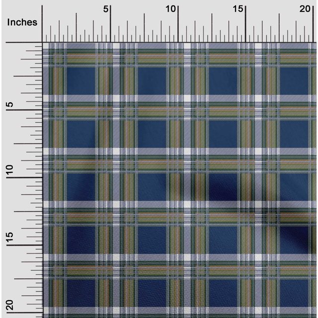 oneOone Polyester Lycra Fabric Tartan Check Decor Fabric Printed BTY 56 Inch Wide