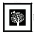 thumbnail image 5 of Kate and Laurel Framed Wall Art Print 'Black and White Bird Tree Linocut' by Giuliana Lazzerini, 35 x 35, Oliver Black Narrow Frame, Modern Contemporary, Animals, Nature Art for Wall Decor, 5 of 7