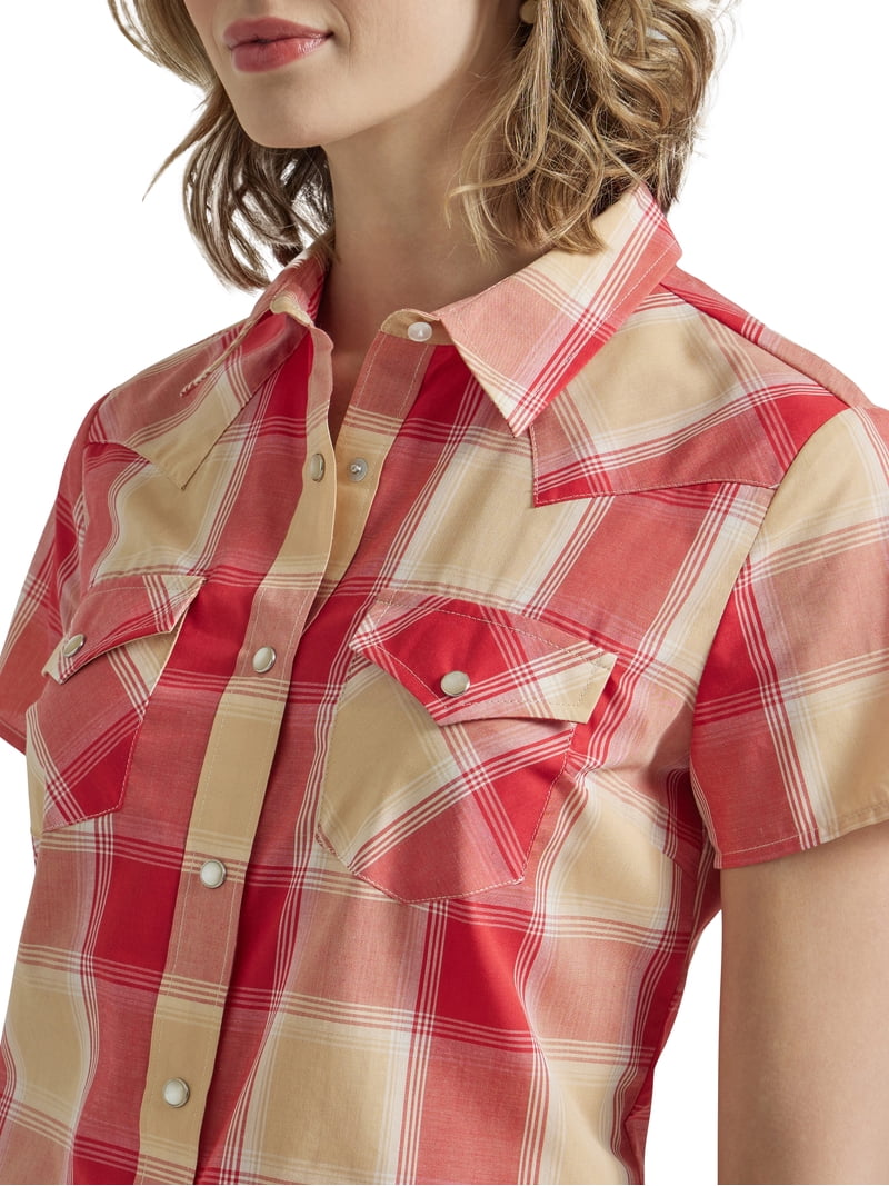 Wrangler T-Shirt Donna A Maniche Corte Con Scollo A V – Grafica Western Vintage, ‘Keep Your Horses’, Morbida