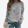 thumbnail image 2 of Tiqkatyck Valentine Shirts for Women, Women's Valentine's Day Sweatshirt Heart Shaped Love Printed Pullover Crewneck Long Sleeve Top, Valentine Sweatshirts for Women, Valentines Day Gifts Grey, 2 of 4