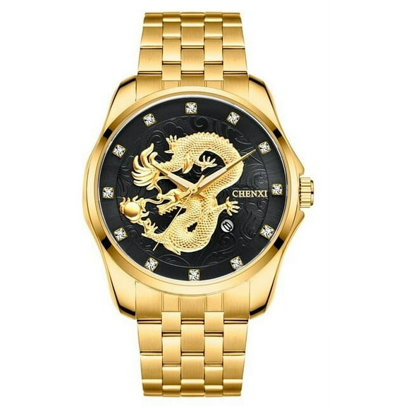 CHENXI Mens Watches Top Brand Luxury Clock Man Fashion Full Steel Golden Quartz Watch Men Business Waterproof Date Wristwatches