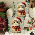 thumbnail image 7 of Under $5 Christmas Throw Pillow Covers 18x18" Linen Pillow Case for Sofa Couch Xmas Decorations Linen Cats Pillow Case Printed Home Living Room Sofa, 7 of 7