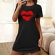 thumbnail image 1 of Camisón corto de talla grande para mujer, camisón de manga corta con estampado de pecho a la moda, camisón para mujer, 1 of 5