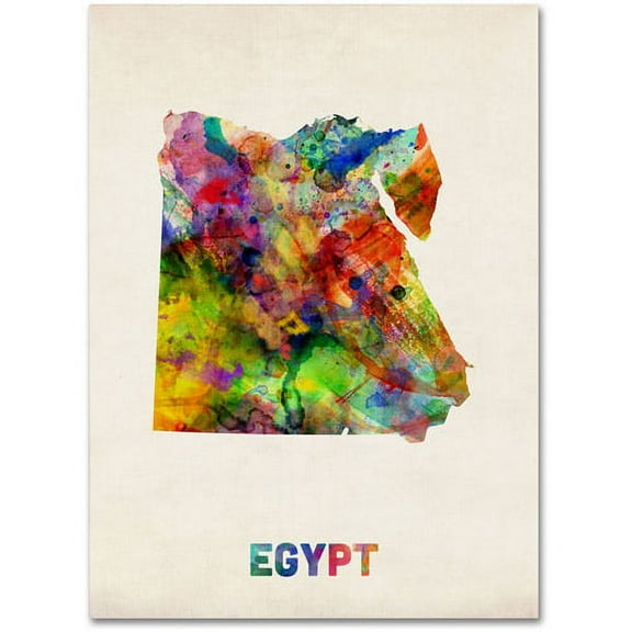 Trademark Fine Art "Egypt Watercolor Map" Canvas Art by Michael Tompsett