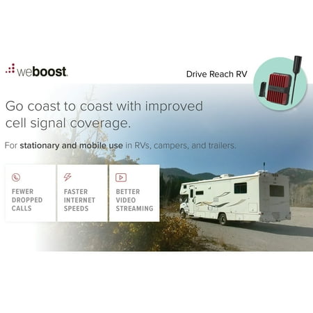 weBoost - Drive Reach RV Cellular Signal Booster Kit for RV's, Campers, Vans, Motorhomes, Boosts 5G & 4G LTE for All U.S. Carriers - Black