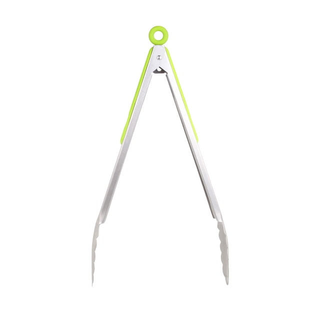 Fiudx Pinzas de Acero Inoxidable, Pinza de Cocina con Punta de Silicona Antiadherente, Herramienta para Barbacoa de Agarre Cómodo, Utensilio para Hornear de Fácil Almacenamiento, Uso Versátil En La C