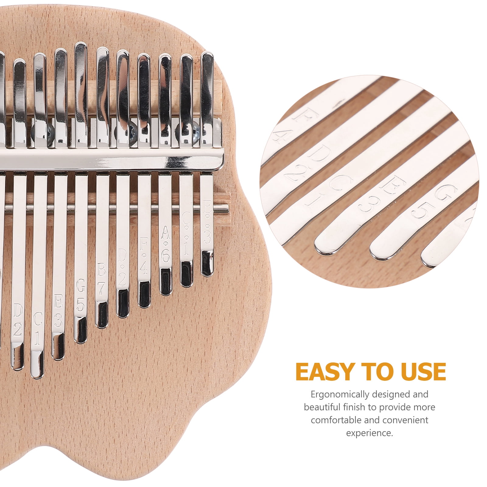 KHBUAB 1Set Portable Kalimba Thumb Piano 17 Keys Assorted Color Ergonomic Design Beginner