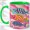 Green, variant on Whimsical Fish Accent Mug, 11oz Ceramic Coffee Cup for Ocean Lovers