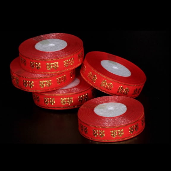 FOMIYES Ribbon Satin Red Elegant Craft 1Set 86.6X1X0.01In