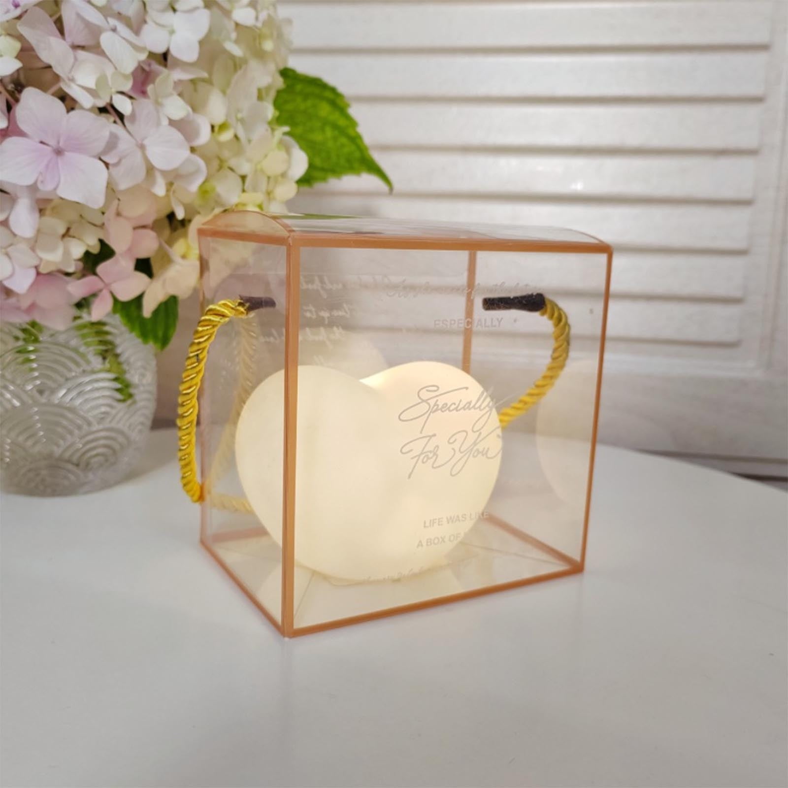 Stijggn Ba*by Night Light Christmas Decorations Heart Shaped Night Light, Cute Lamp, USB Rechargeable Bedside Lamp Gift for Christmas Valentine's Day Anniversary Wedding