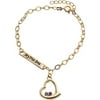 Personalized Planet Women's Gold-Tone "My true love" Birthstone Heart Bracelet