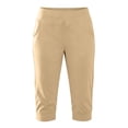 thumbnail image 4 of Luvior Women’s High Waist Capri Yoga Pants – Stretchy Side Pocket Workout Leggings, Breathable Casual Fitness Bottoms for Daily Wear Khaki L, 4 of 4