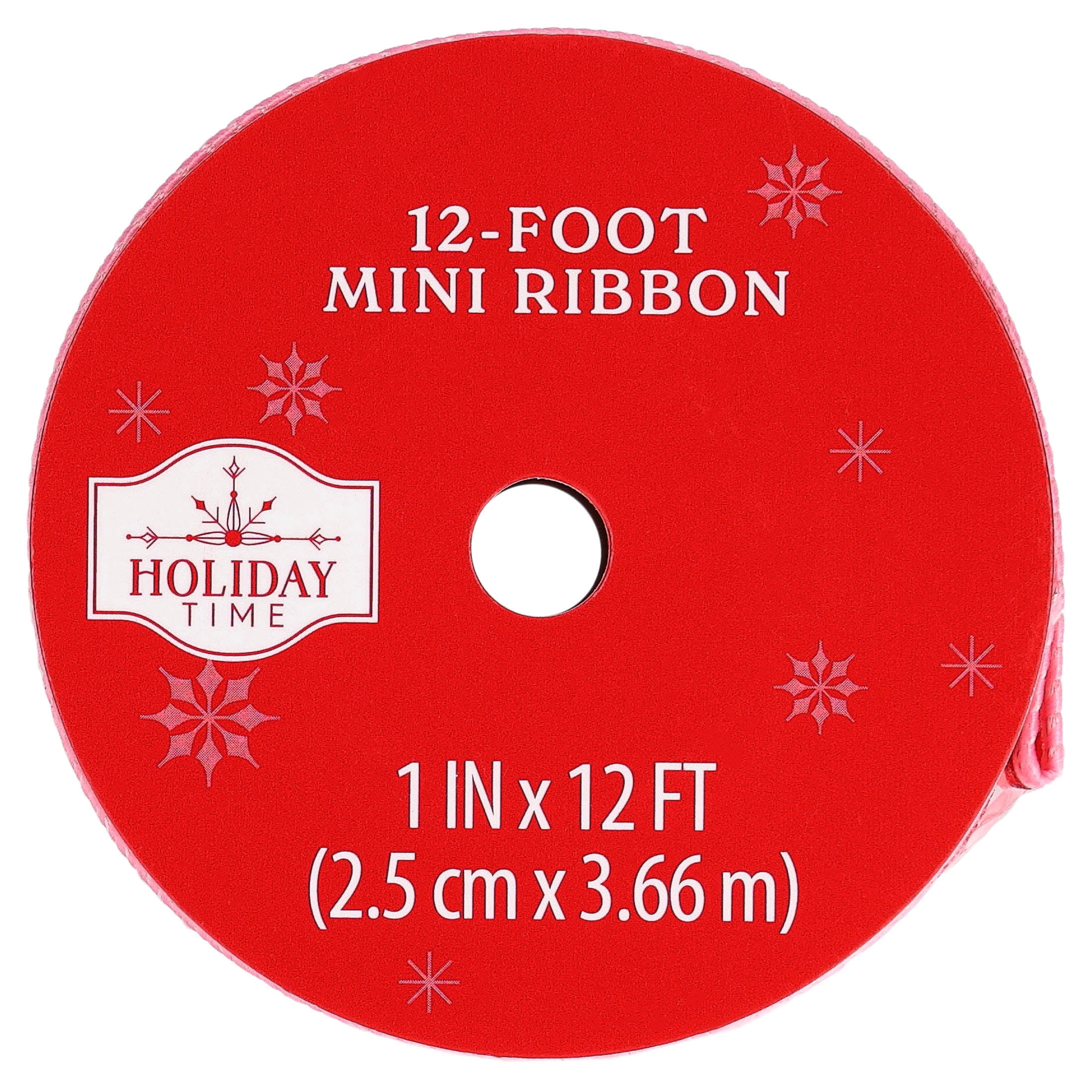 Pink and Red Glitter Striped Mini Christmas Ribbon, 1" x 12', by Holiday Time