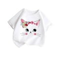 thumbnail image 2 of Spazoro Little & Big Girls Boys T-Shirts Tees, Graphic Crew Neck Casual Short Sleeve Breathable Summer Tops for Kids Unisex White Size 4 T, 2 of 5