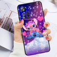 thumbnail image 3 of Anime Stitch Cute Disney For Xiaomi Redmi Note 12 12S Turbo 11 11T 11S 10 10S 9 8 8T 7 Pro Plus 5G Black Phone Case Cover, 3 of 5