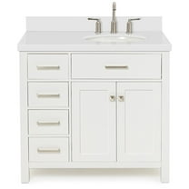 Ariel H037srwqovo Bristol 37" Free Standing Single Oval Basin Vanity Set - White